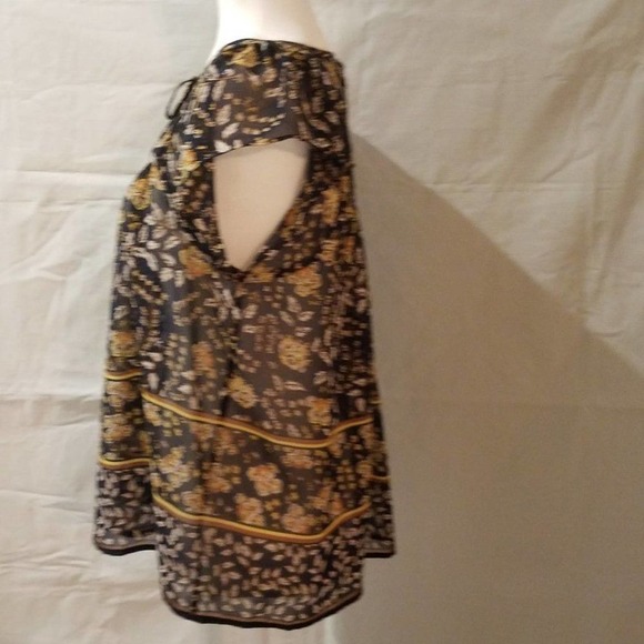 Gap Sheer Blouse Navy Floral Print Small - Picture 4 of 6
